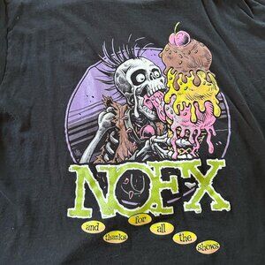 Men's Black XL NOFX Last Tout Concert T-Shirt Punk Music Skull Ice Cream